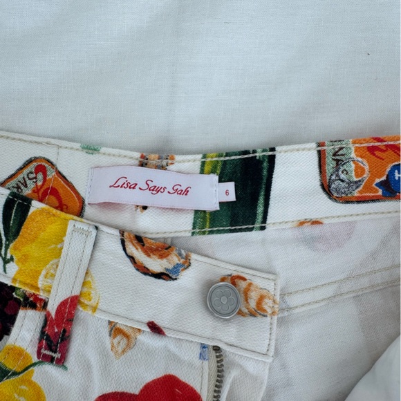 Lisa Says Gah Italian Summer High Waisted Shorts Size 6 - Picture 3 of 6